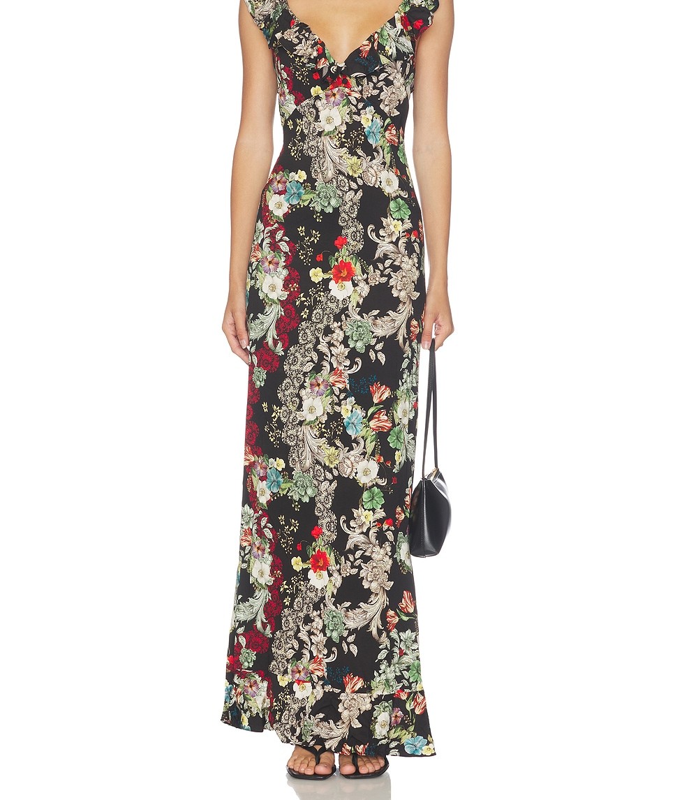 Alice + Olivia Gemma Ruffle Maxi Dress in Free Spirit