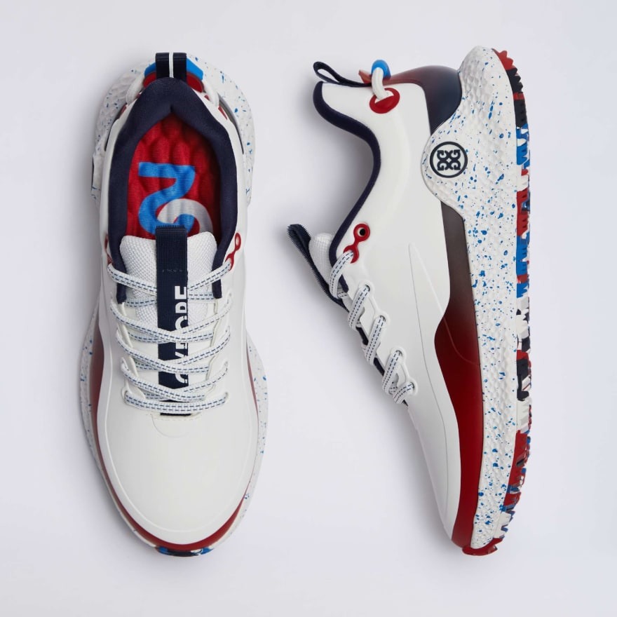 G/FORE MG4+ O2 Gradient Golf Shoe in Snow/Classic Red