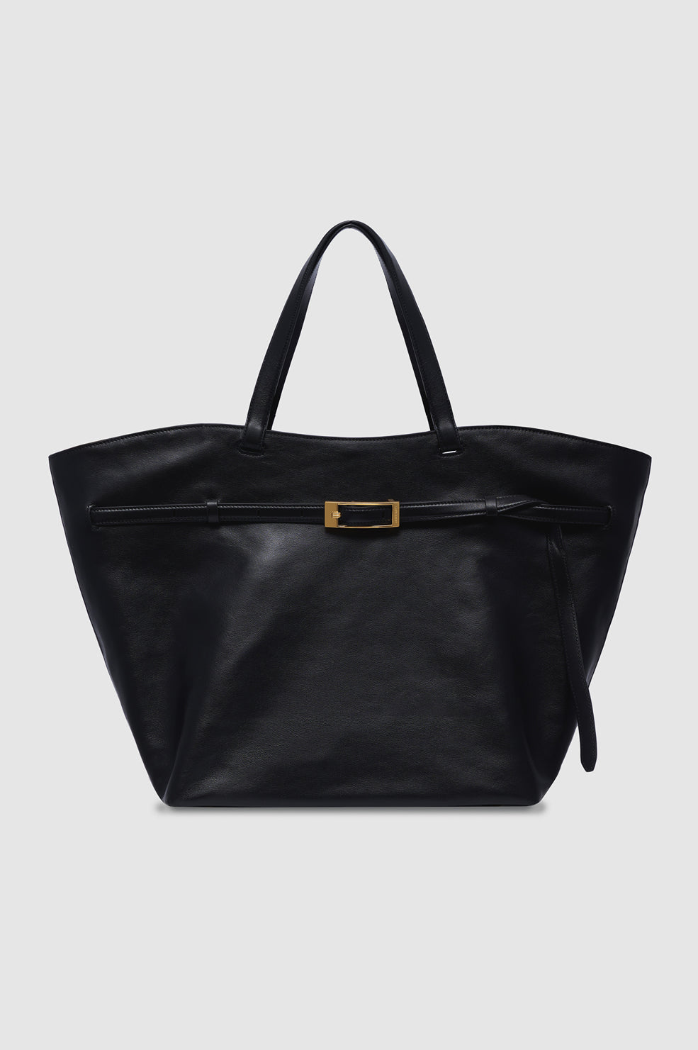 ANINE BING Elly Tote in black grained leather - Boatkin Totes with Color, Charms and Character