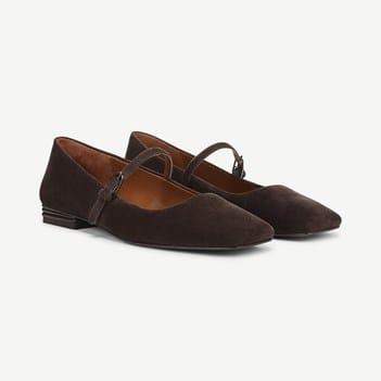 Brown suede Mary Jane flats - Franco Sarto Tinsley in Hickory Brown Suede - best ballet flats and Mary Janes Brown suede Mary Jane flats - Franco Sarto Tinsley in Hickory Brown Suede - best ballet flats and Mary Janes