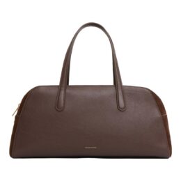East-west bag: Mansur Gavriel Helios barrel bag in brown