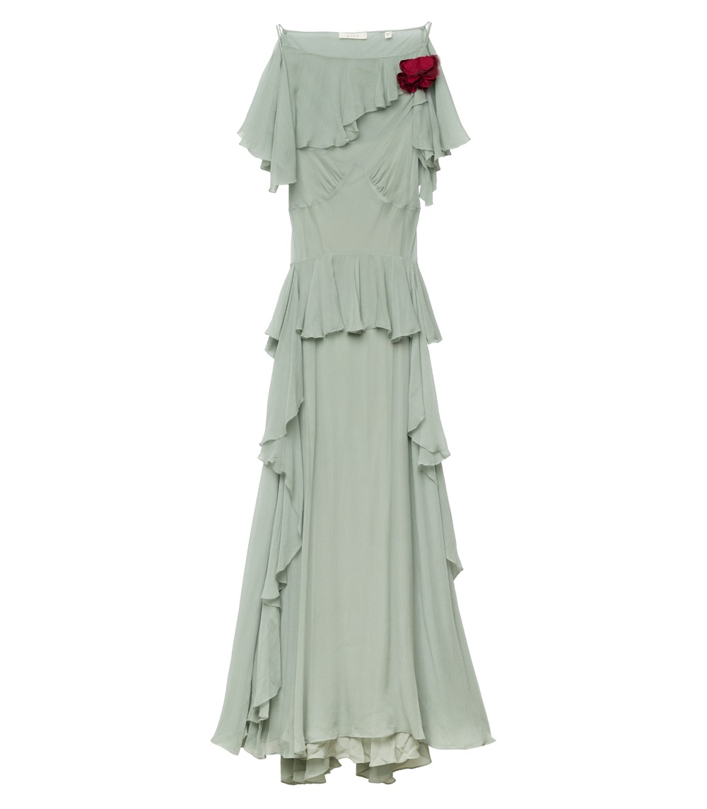 Nelida Dress in Green Jasper