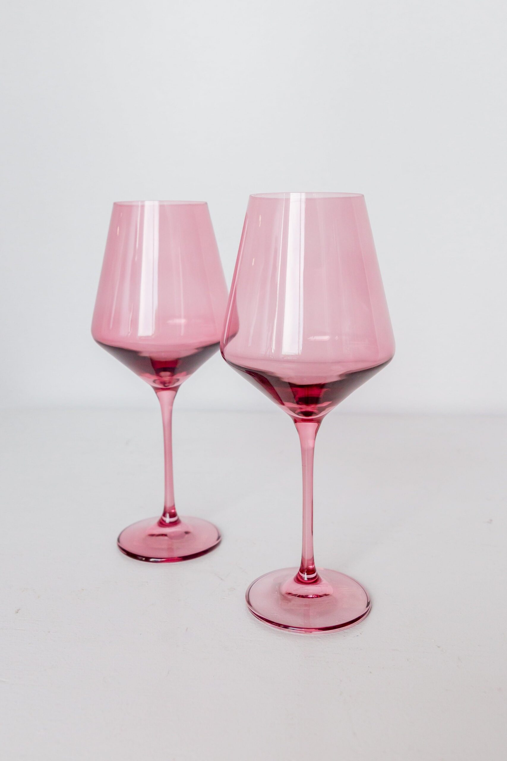 Estelle Colored Glass Rose Wine Glasses, Set of Two - gifts under $100