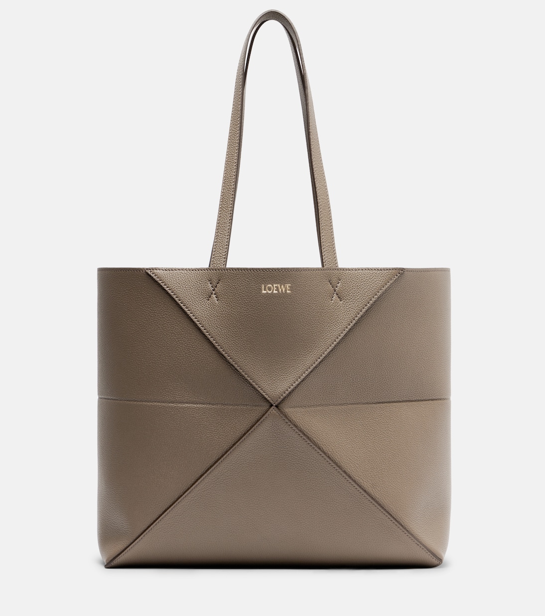 Loewe Puzzle Fold Medium Leather Tote in Taupe - bags inspired by The Row's Margaux