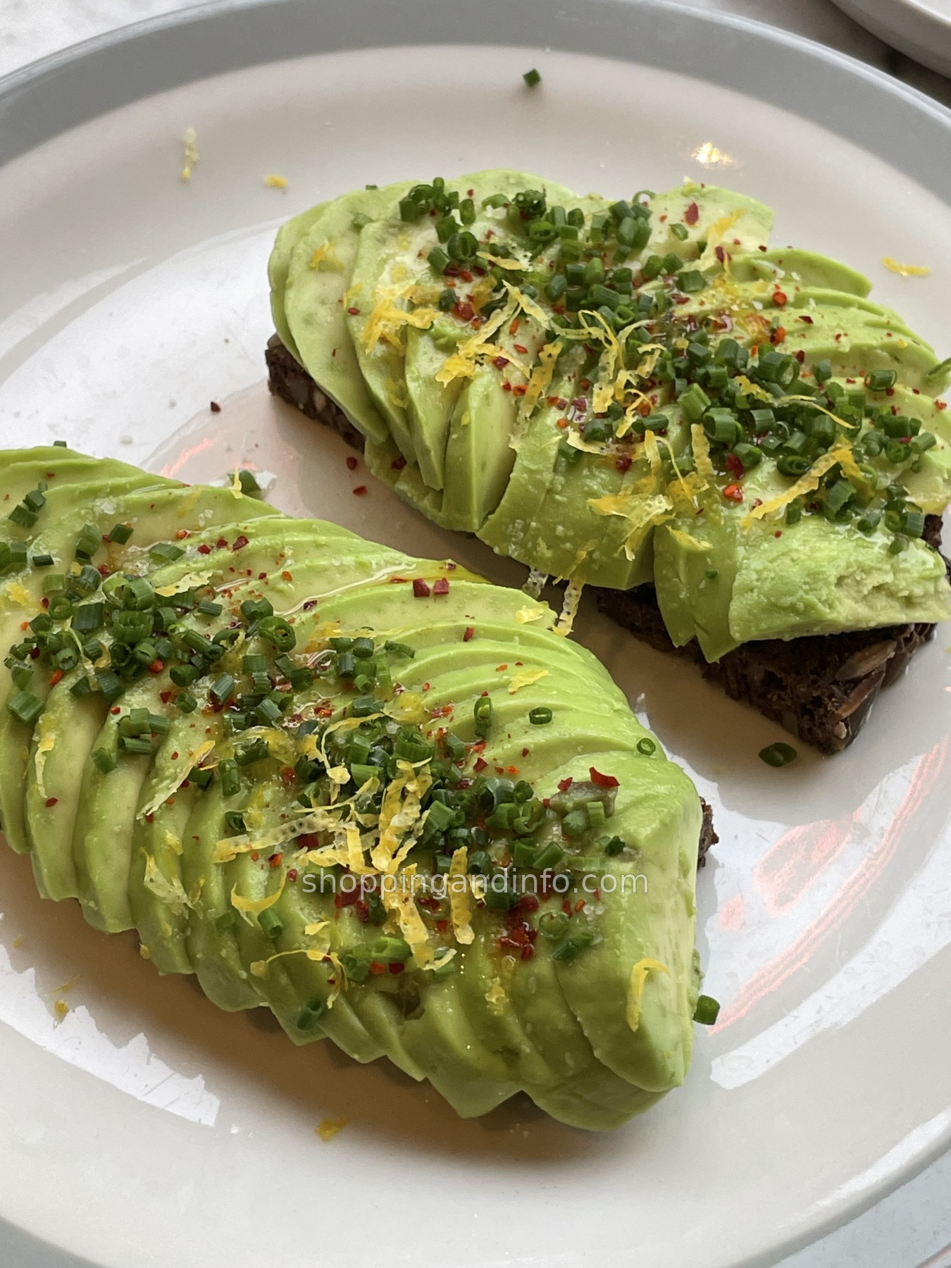 Avocado on rye from our Copenhagen breakfast
