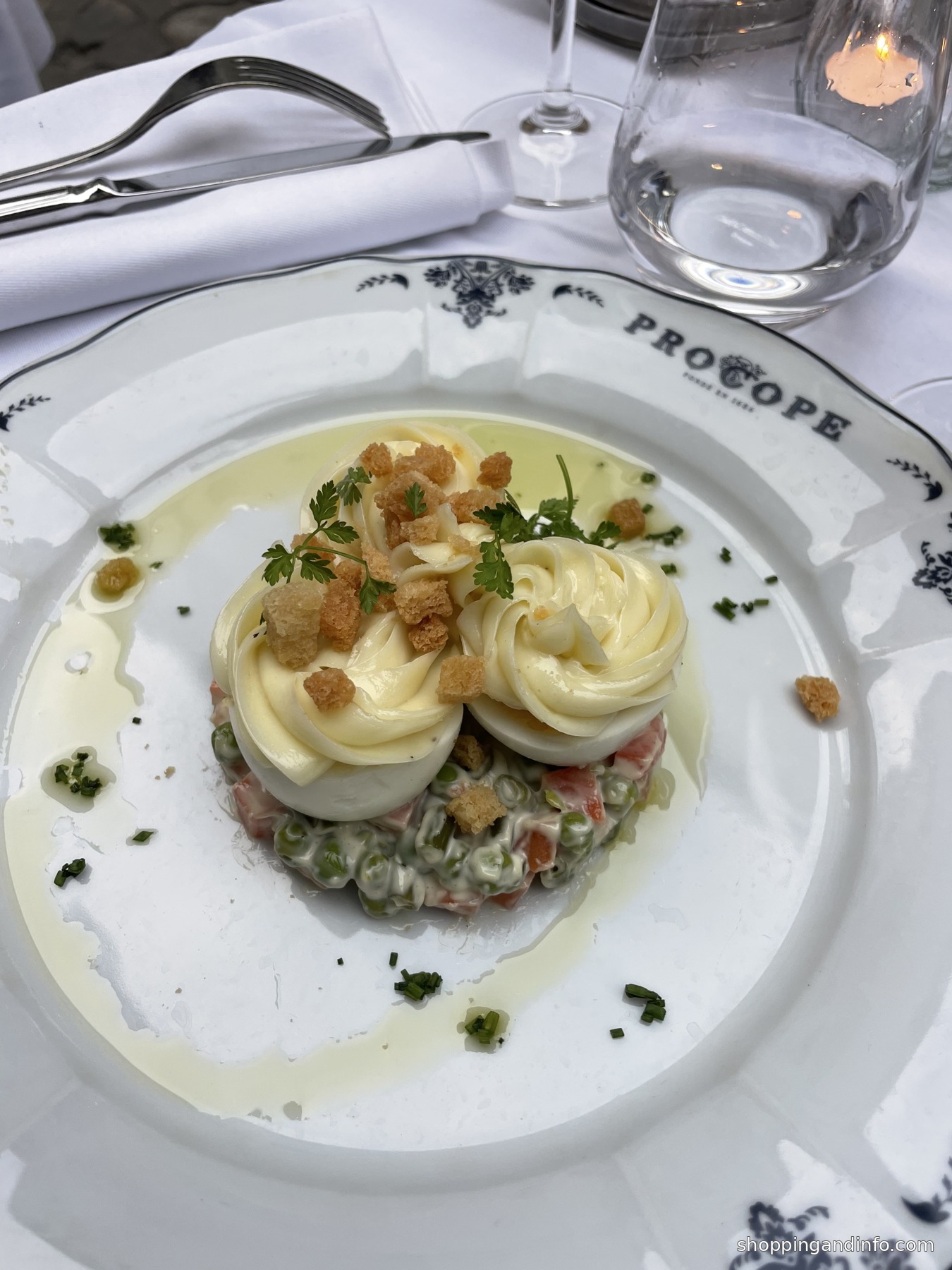 Egg plate at our Le Procope table in Paris - Paris fall guide