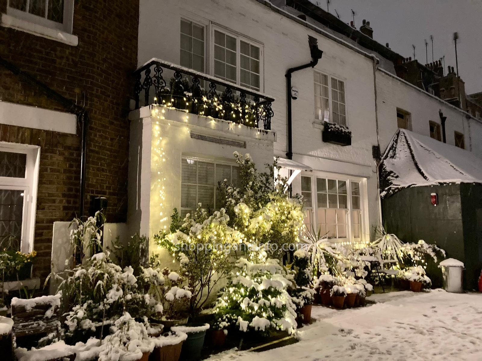 london snowy house and lights london snowy house and lights