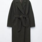 trapeze coat & Other Stories Voluminous Belted Wool Coat Dark Green