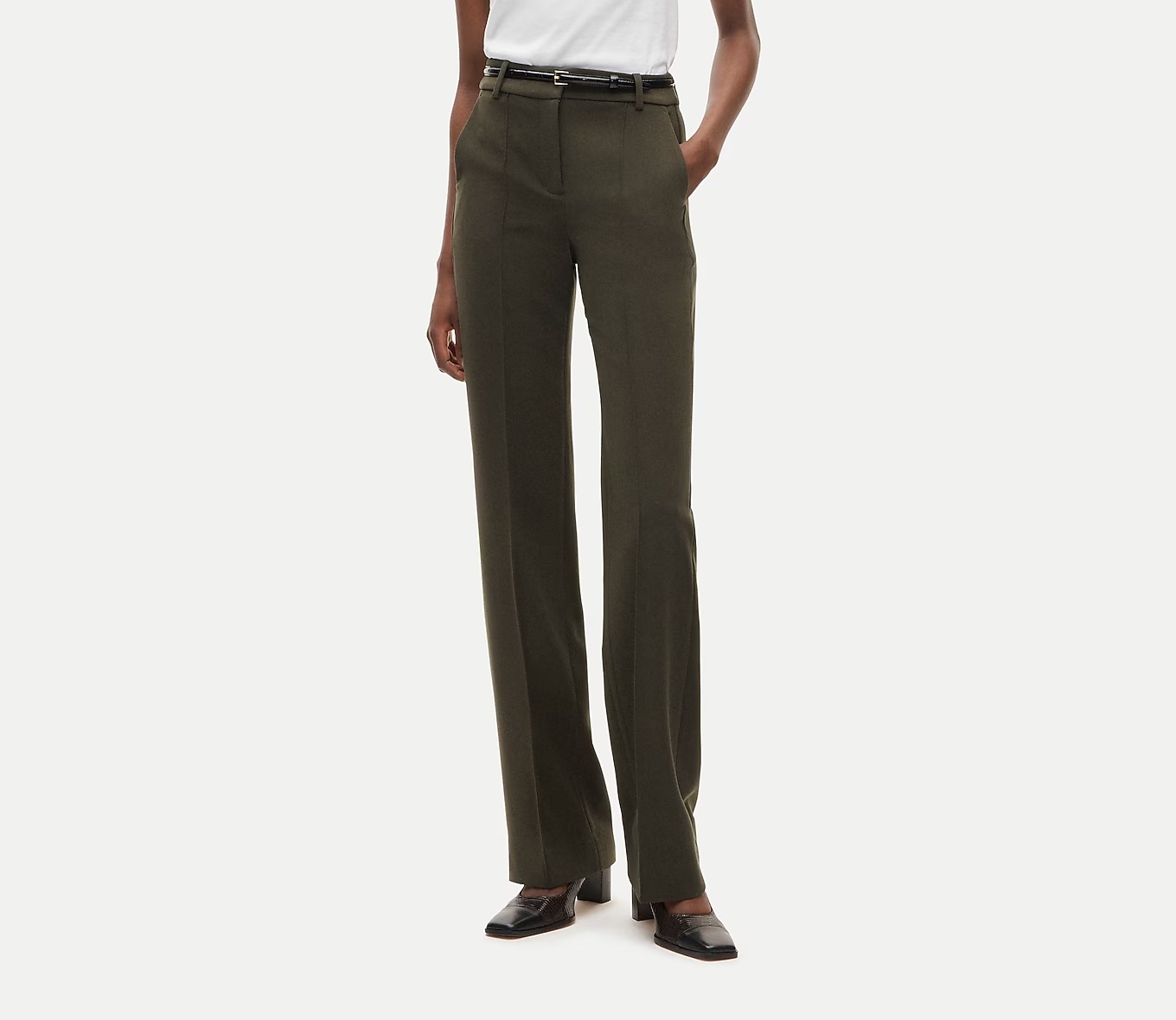 J.Crew Natalia flare pants in Dark Moss