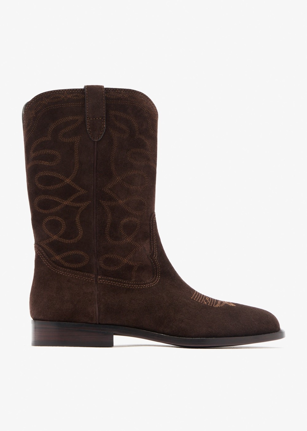 Loeffler Randall Jett dark brown suede western boots