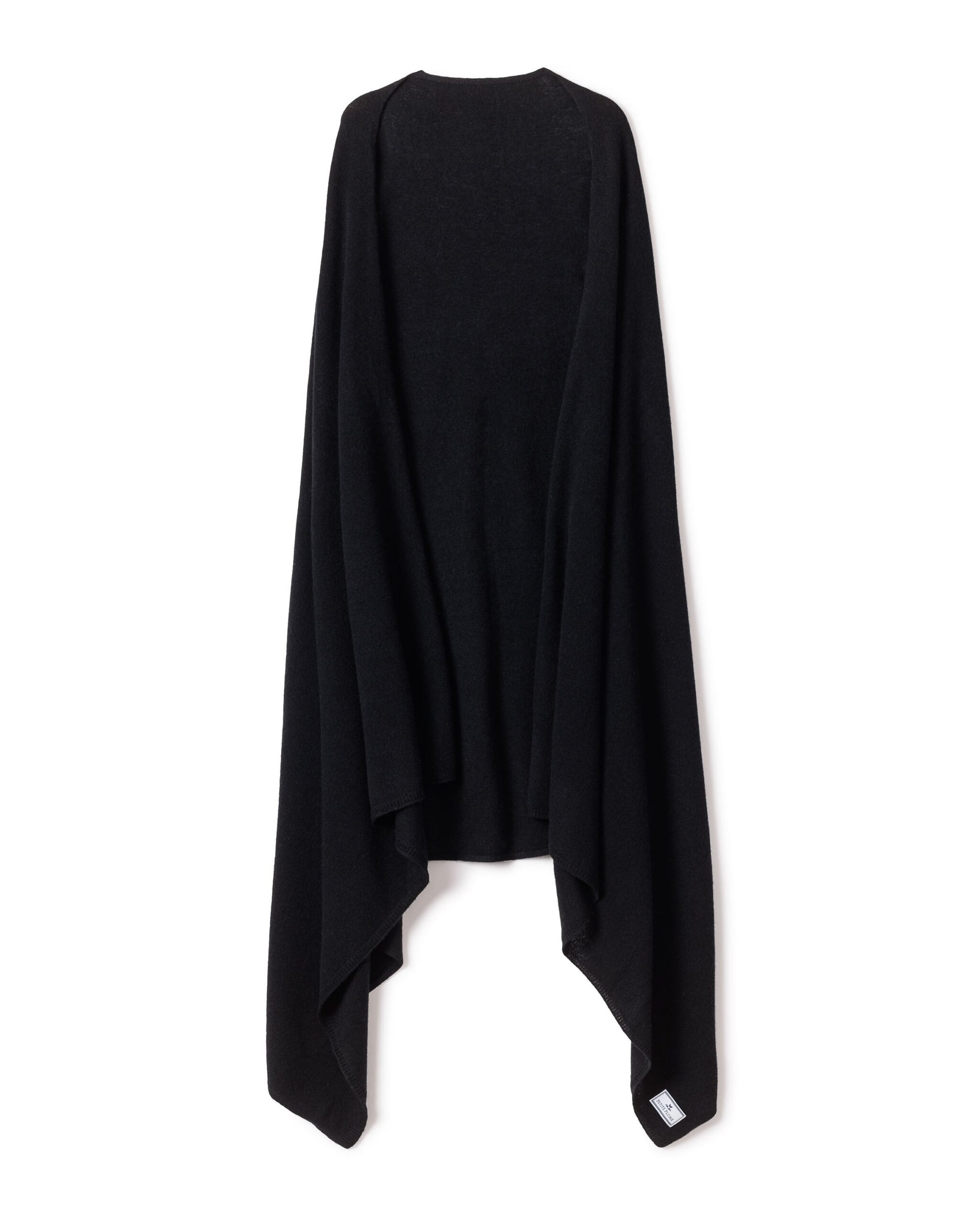 Petite Plume Black Pure-Cashmere Wrap for Cool Evenings