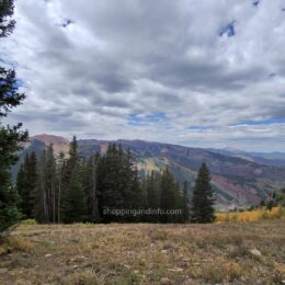 Aspen mountain view with golden autumn trees