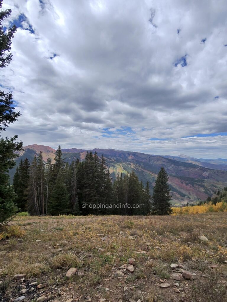Aspen mountain view with golden autumn trees