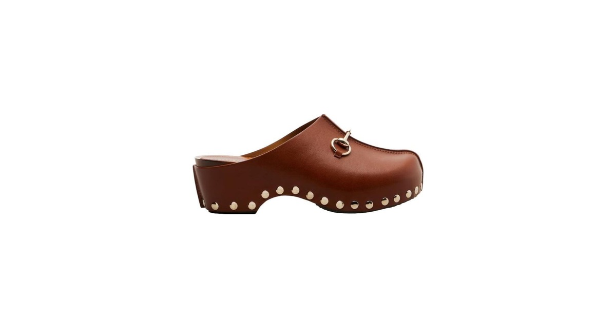 Gucci embellished horsebit leather clogs - clogs are back again