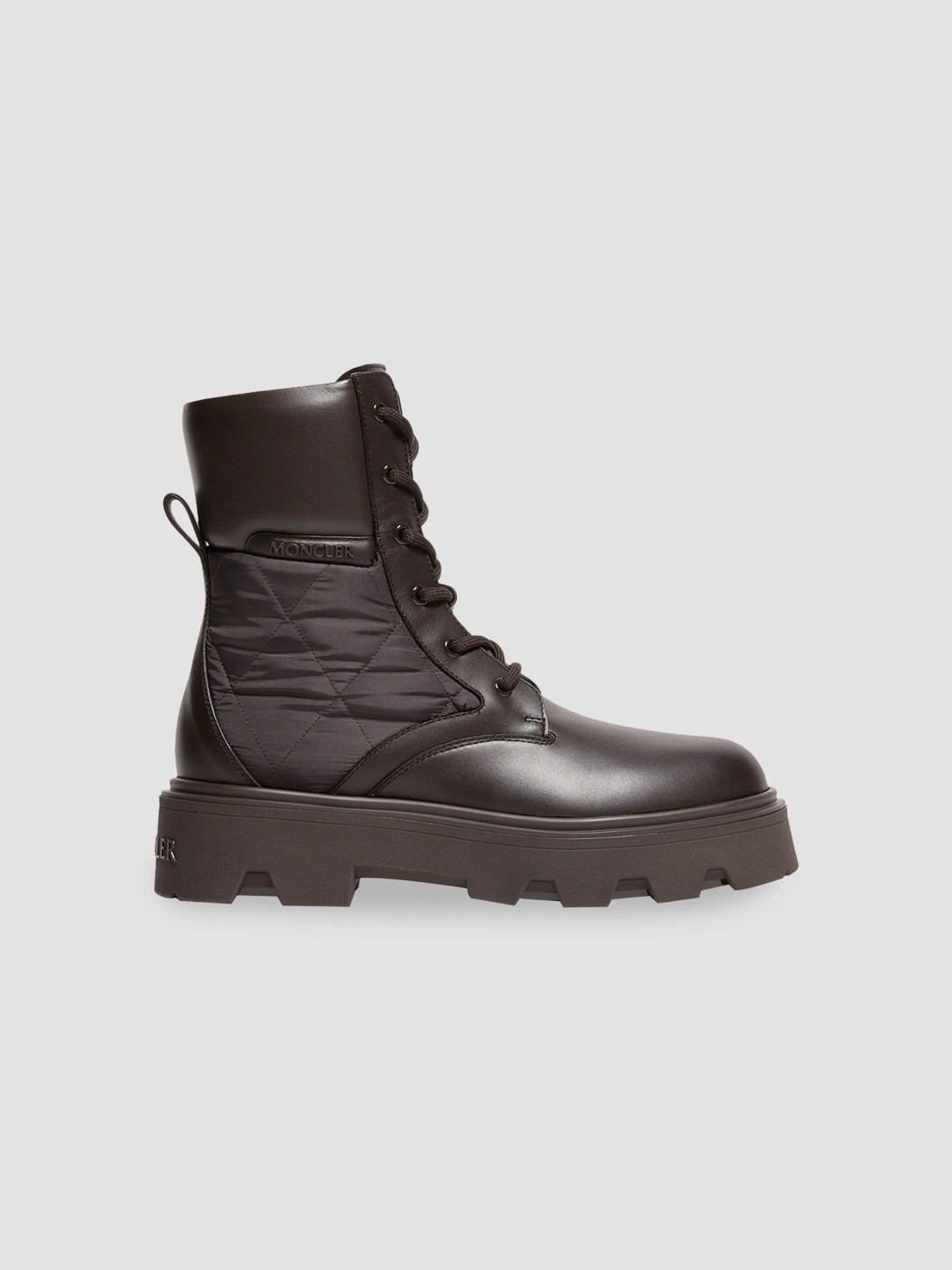 Moncler Aurea dark brown lace-up boots