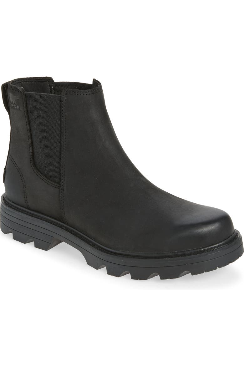 Ankle boots for women: SOREL Revel Road waterproof Chelsea boots in black leather