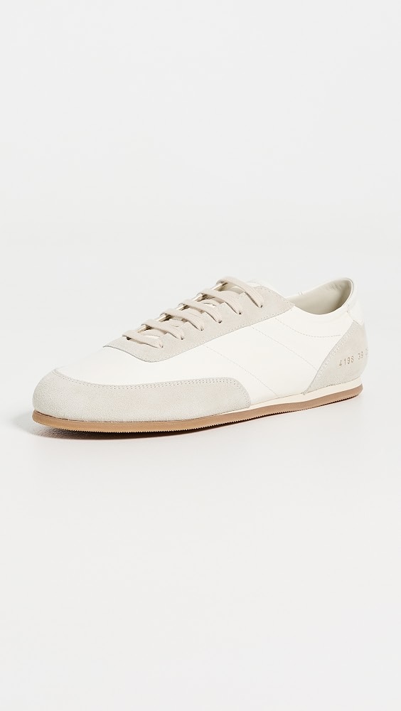 Cream leather-and-suede low-top sneakers - Common Projects
