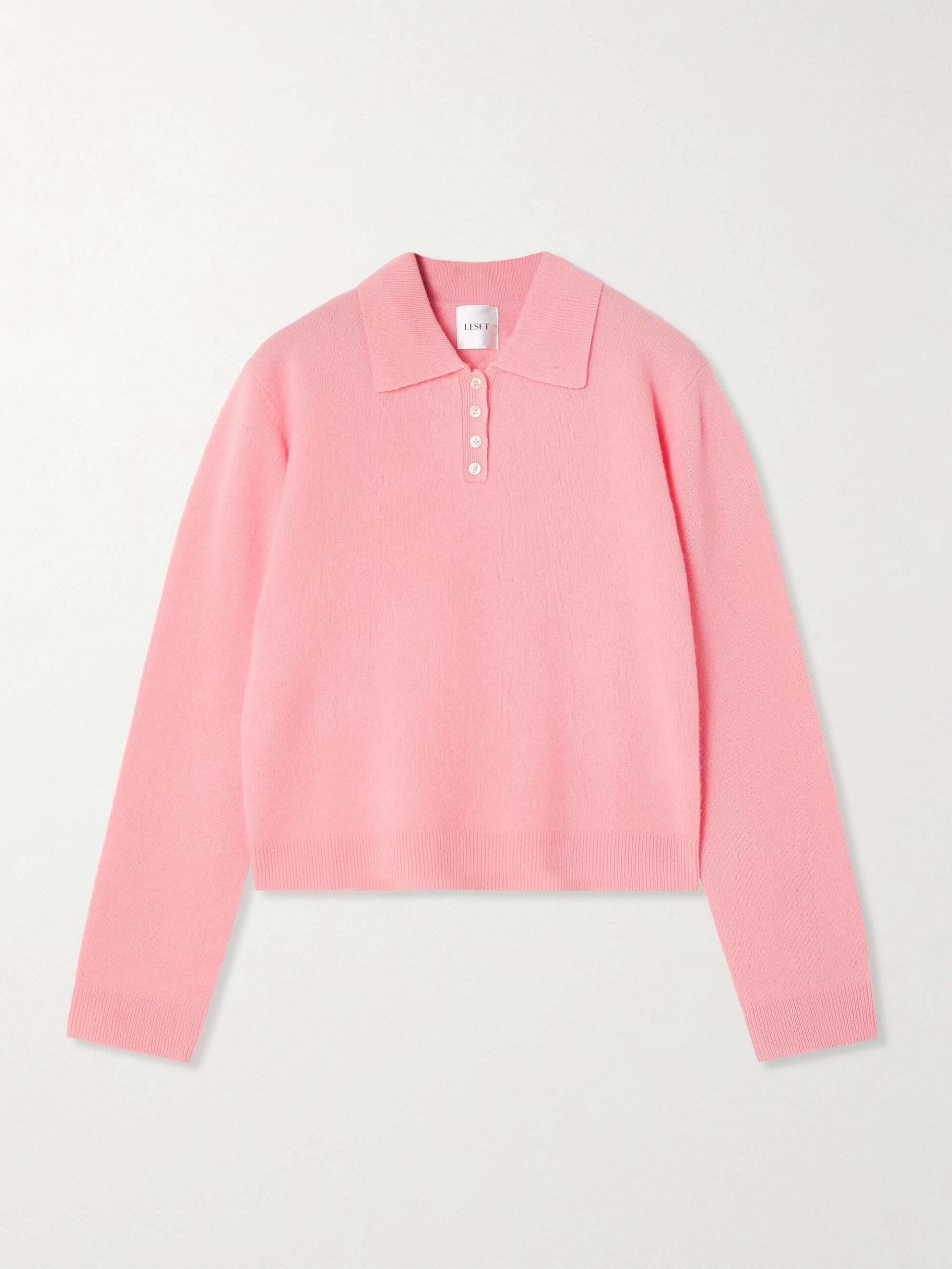 Pink wool Jesse polo sweater