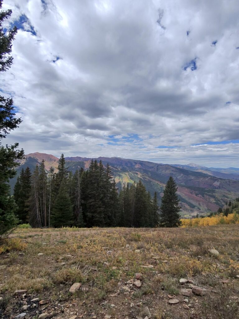 Aspen mountain view with golden autumn trees