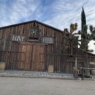 Joshua Tree travel guide: wooden Hay and Feed barn in Pioneertown