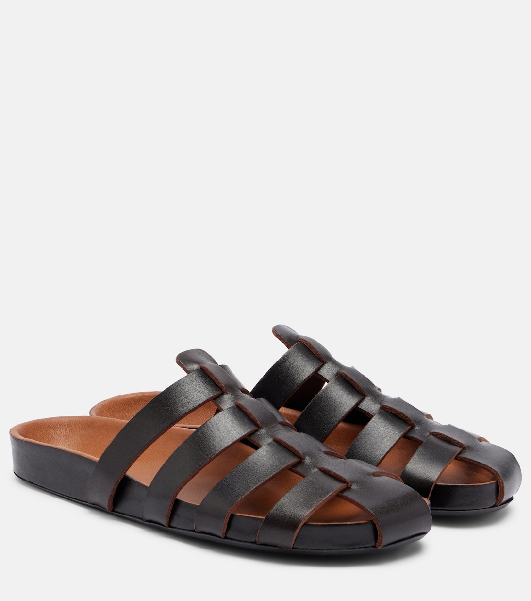 Brown leather Dusty fisherman sandals
