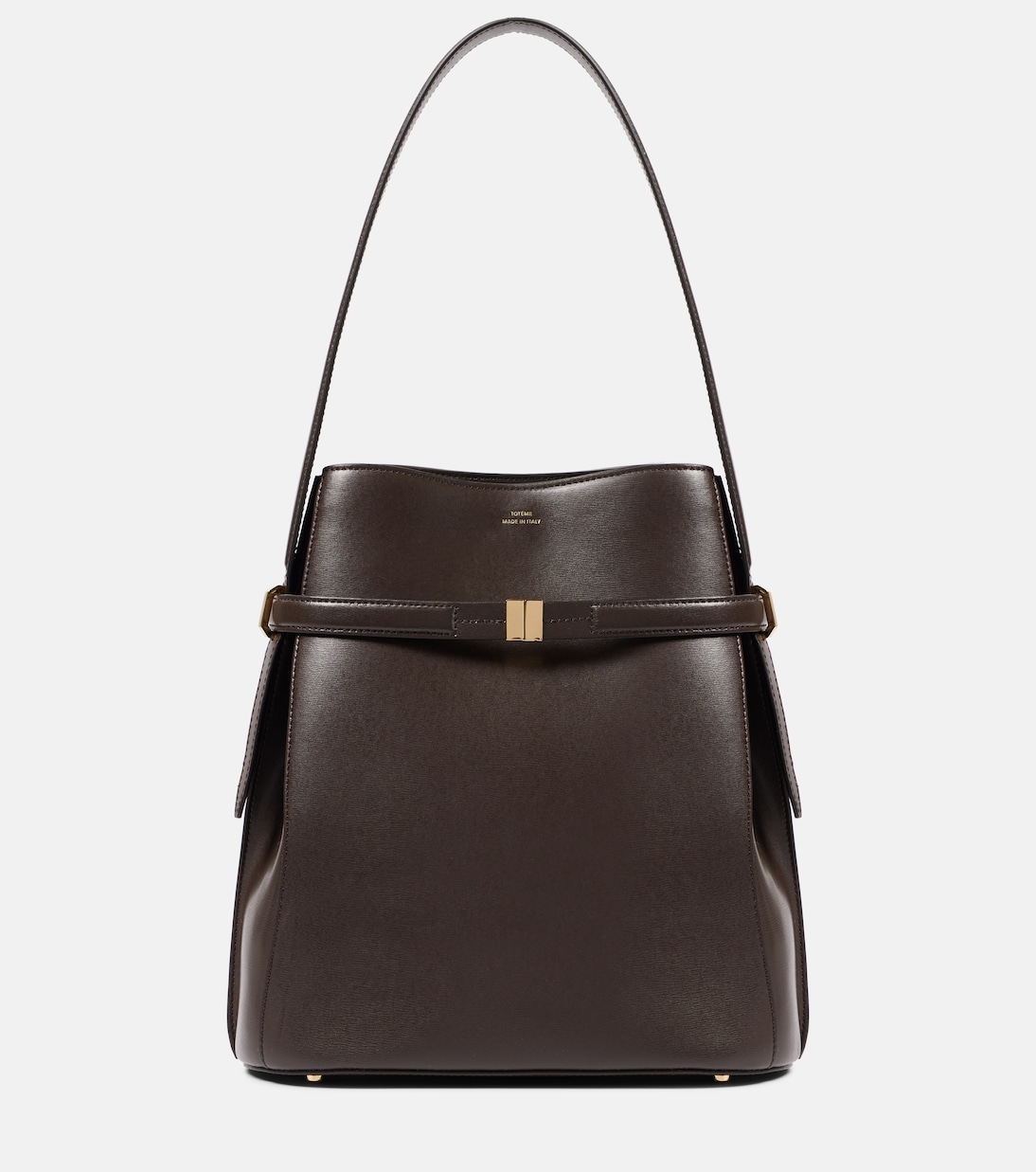 Leather bucket bag in brown