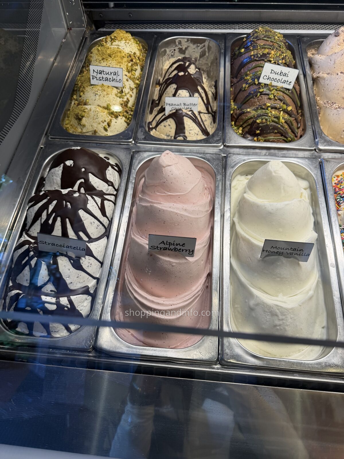 Gelato case in Aspen