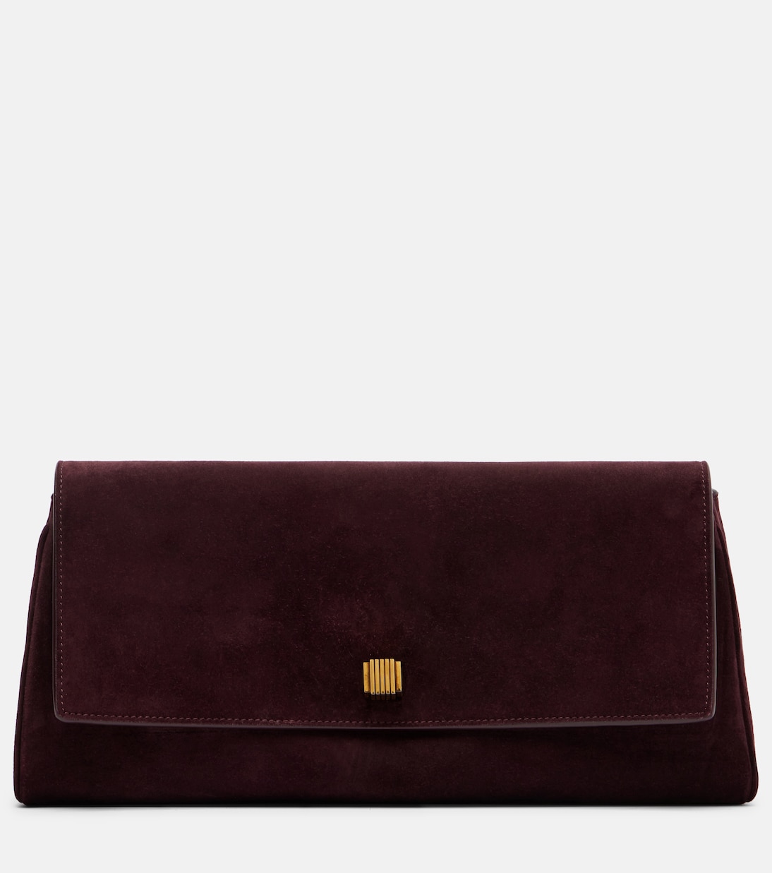 Audrey suede clutch in burgundy