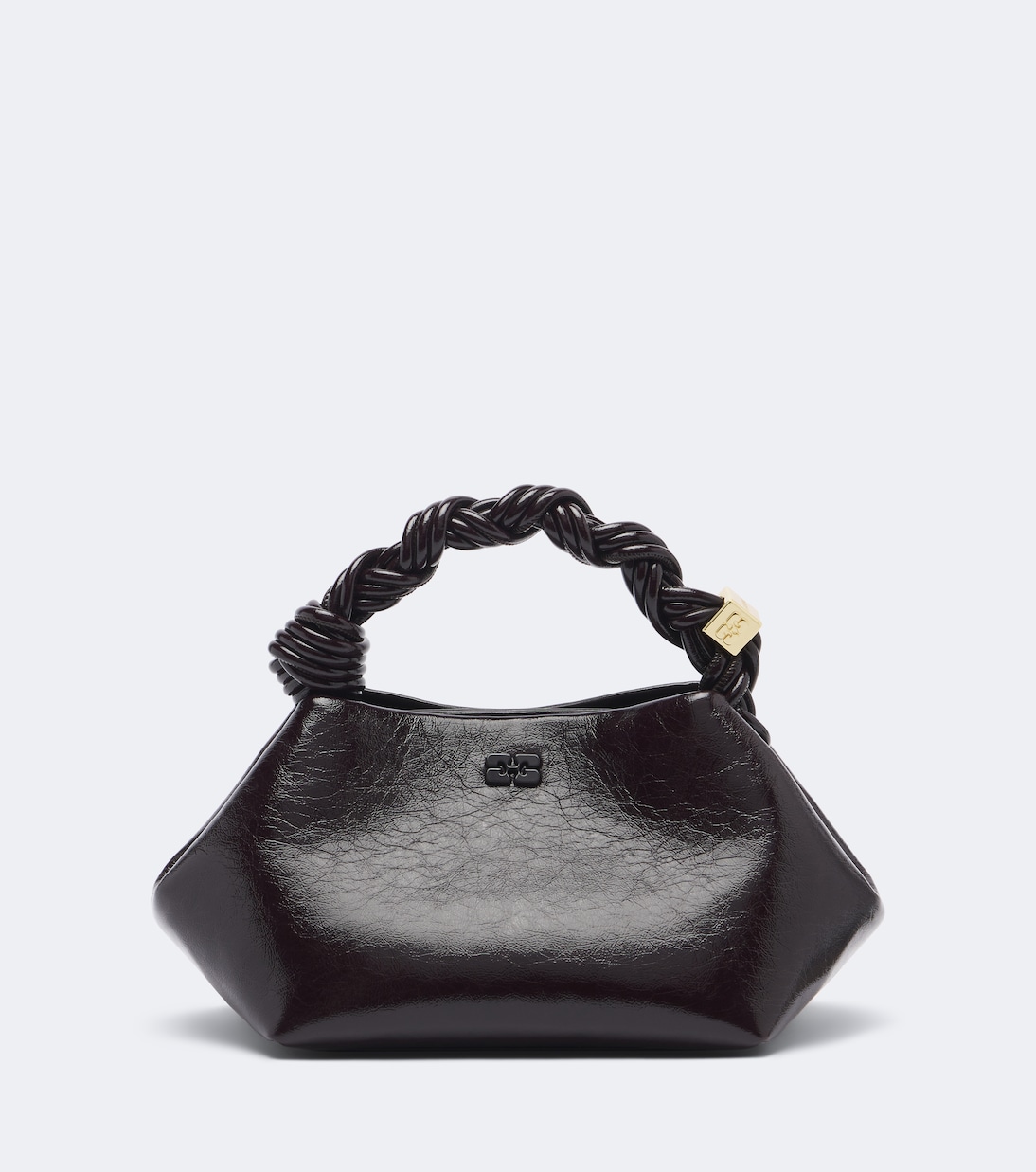 Ganni Bou Small Top-Handle Bag in Burgundy - Hamptons in Winter Ganni Bou Small Top-Handle Bag in Burgundy - Hamptons in Winter