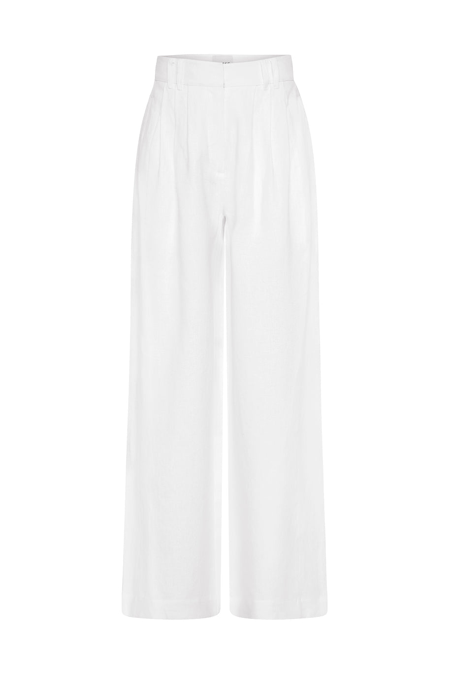 Ivory high-waisted Parker linen trousers by Posse