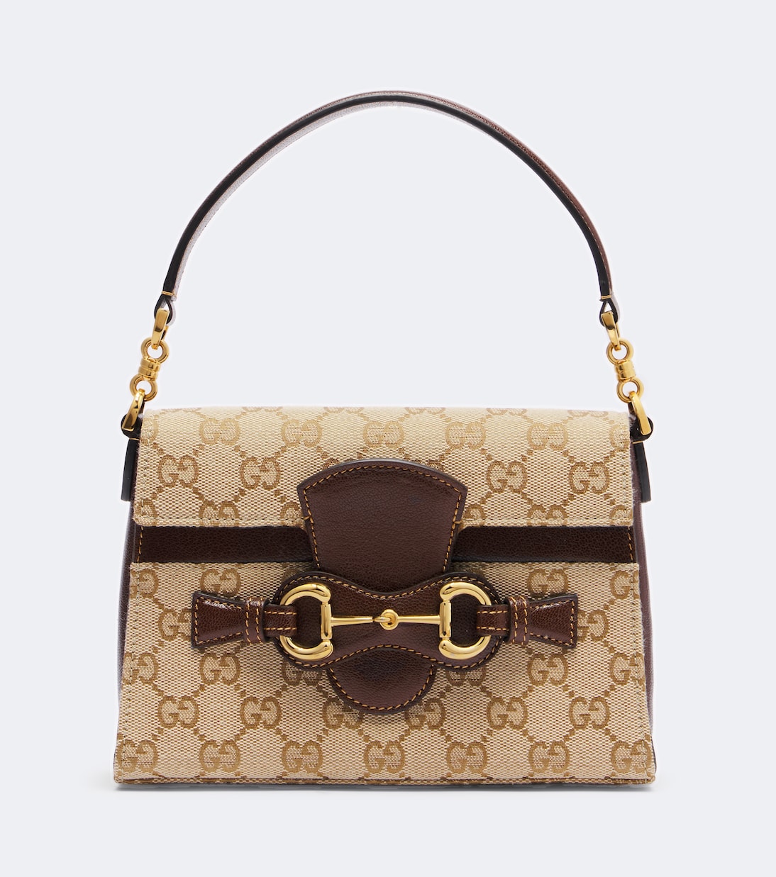 Horsebit Duomo Small GG canvas top-handle bag in beige