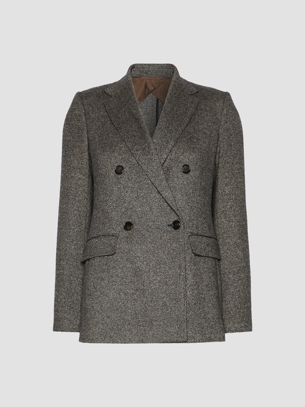 Max Mara grey-brown melange double-breasted blazer