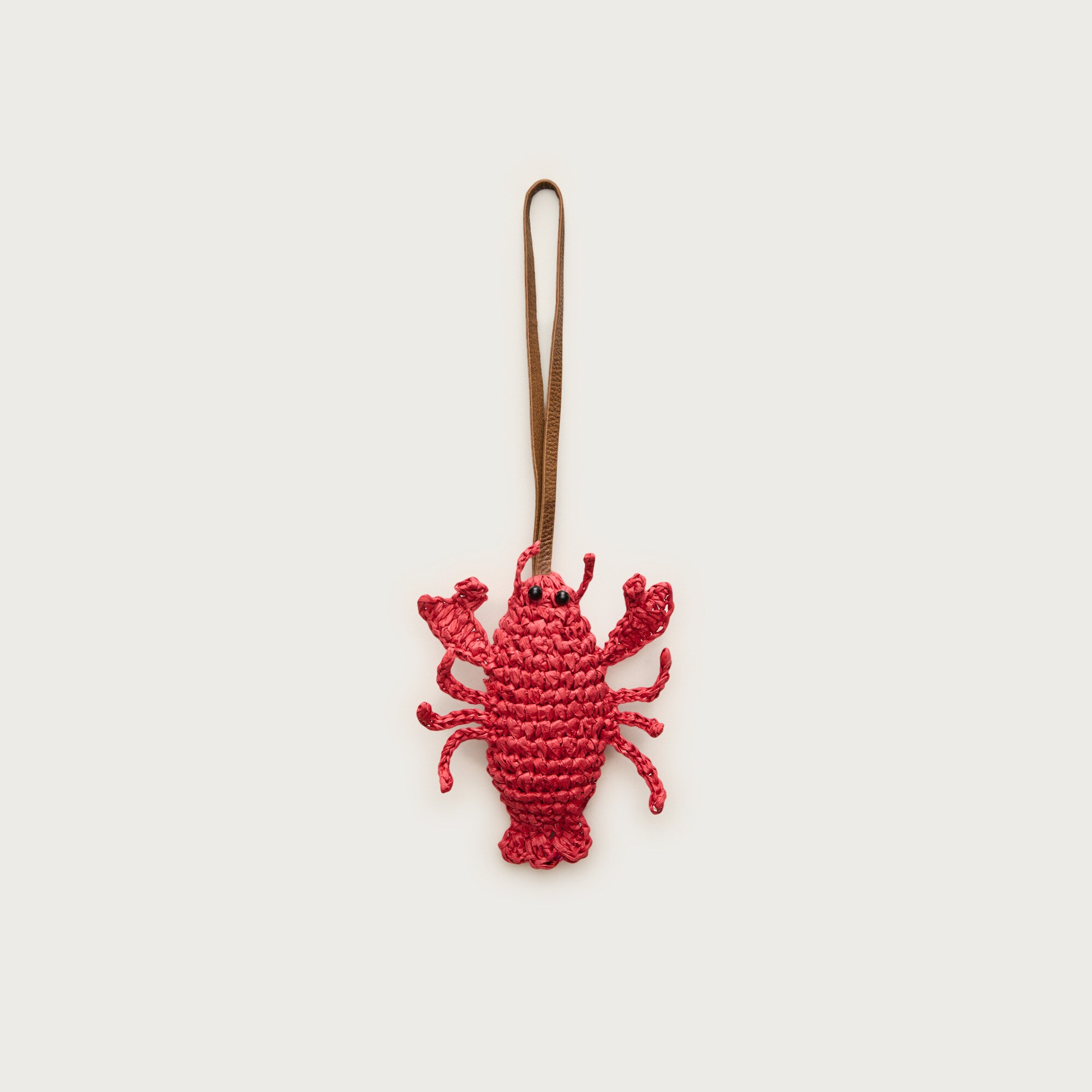J.Crew raffia lobster bag charm in red - Boatkin Totes with Color, Charms and Character