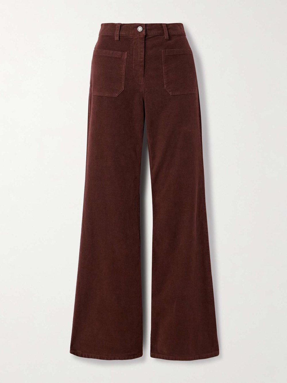 Nili Lotan Florence brown cotton-twill flared pants