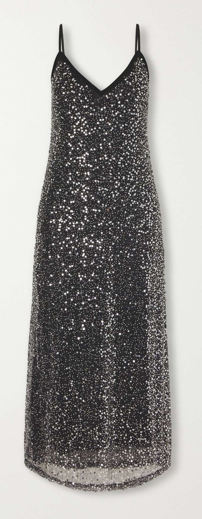 Marant Étoile Nevana silver sequin tulle midi dress
