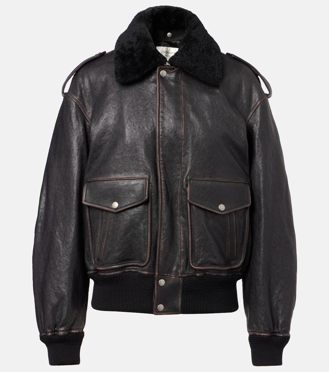 Date night outfits: Saint Laurent Shearling-Trimmed Leather Jacket in Black Date night outfits: Saint Laurent Shearling-Trimmed Leather Jacket in Black