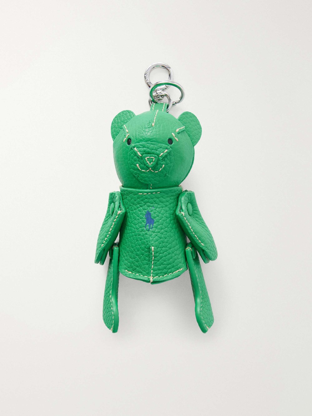 Polo Ralph Lauren Bear green textured-leather bag charm