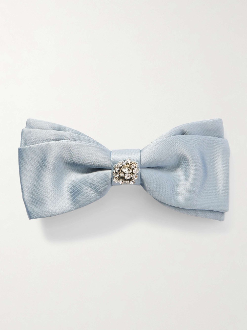 Erdem crystal-embellished sky blue satin bow hairclip
