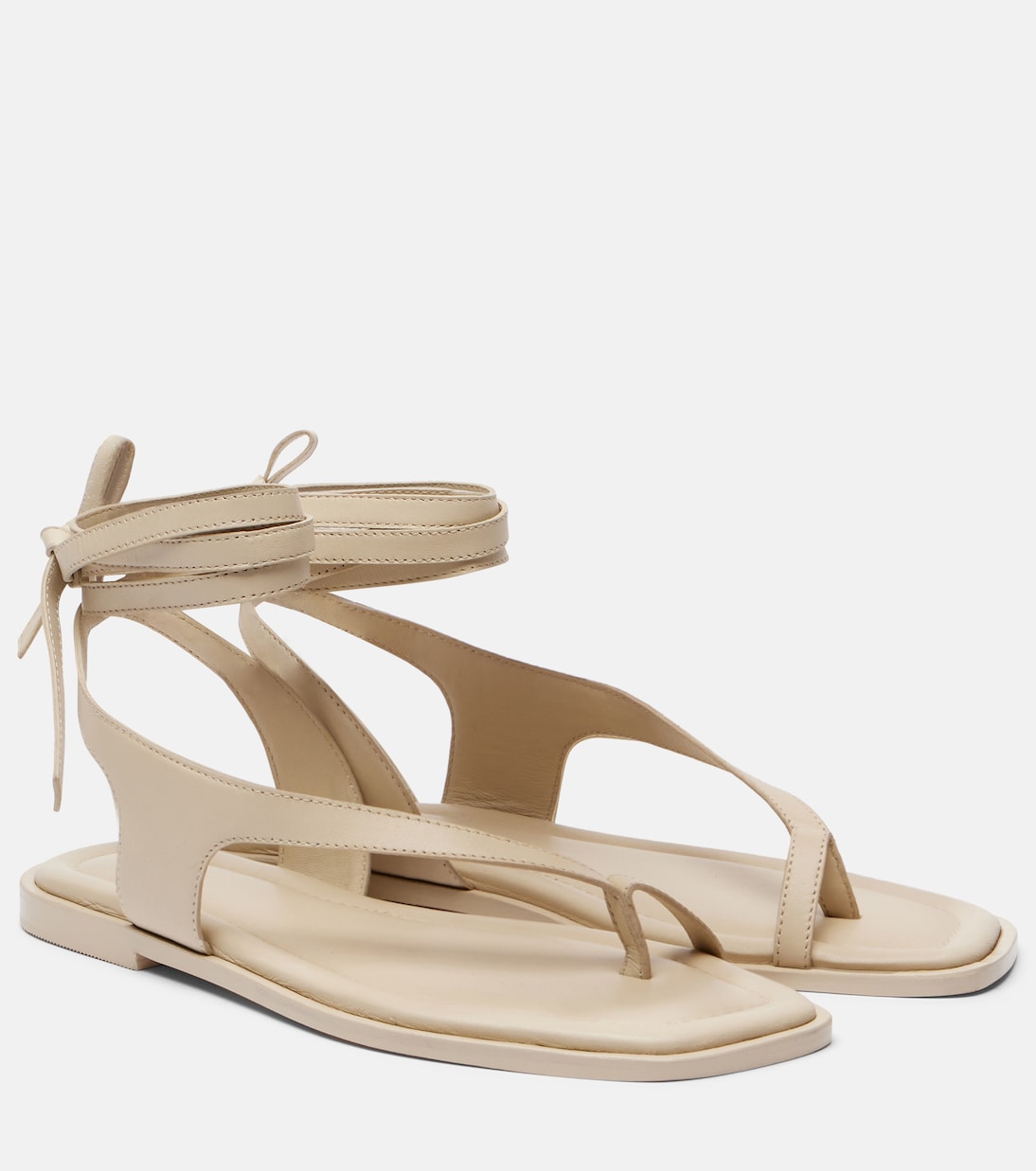 A.Emery Heidi leather sandals in beige