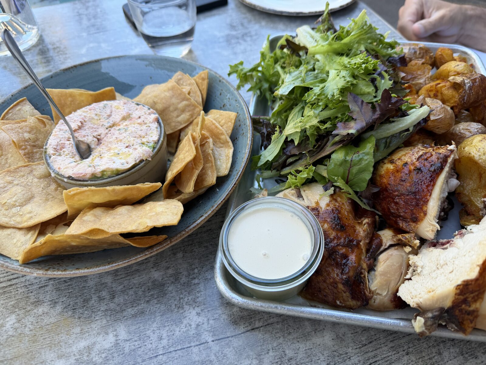 Chicken and chips plate