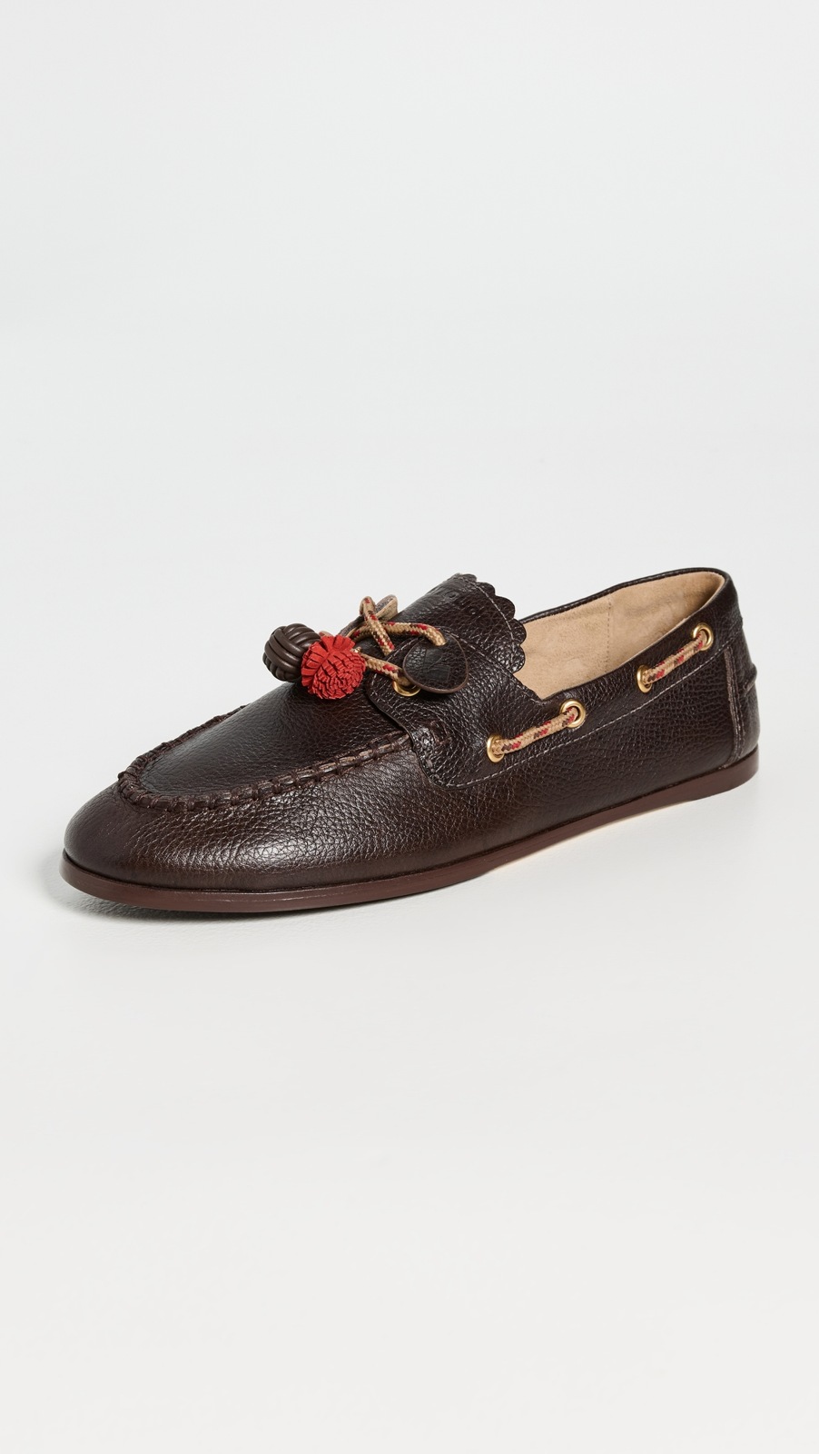 Cyprus Boat Shoes in Brown Leather - moccasins and boat shoes Larroudé Cyprus Boat Shoes in Brown Leather - moccasins and boat shoes