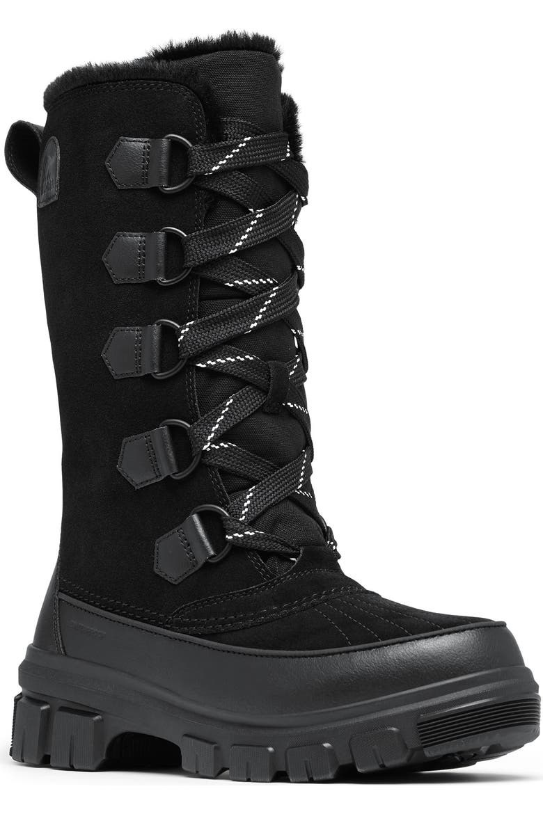 Sorel Tivoli V tall waterproof boots in Black and Natural