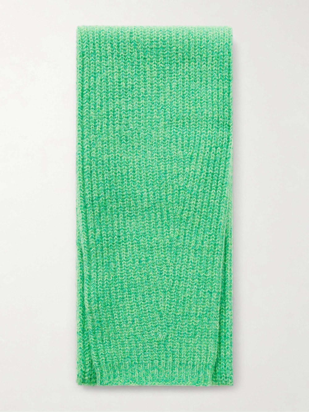 Lisa Yang Marseille green ribbed cashmere scarf