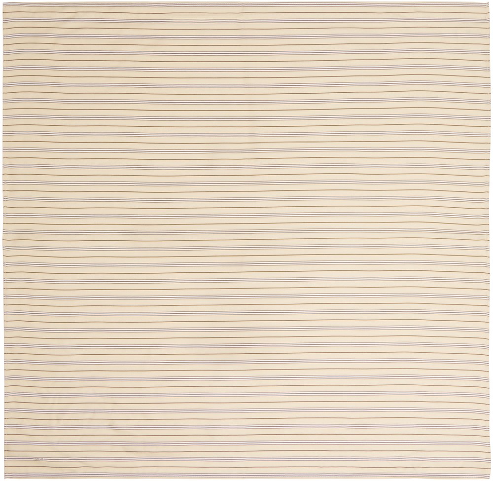 TOTEME beige and brown striped silk scarf