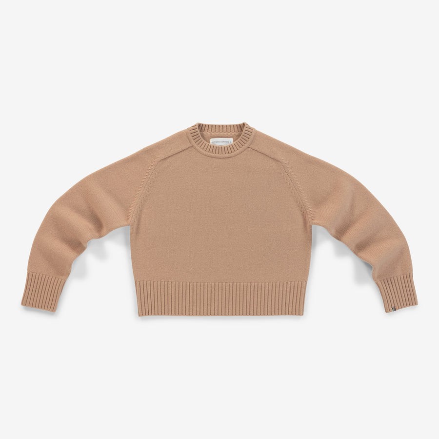 Extreme Cashmere Camel n°167 Please short saddle-sleeve crewneck