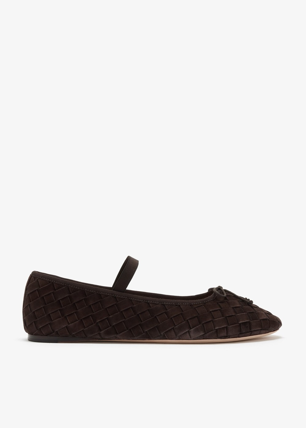 Loeffler Randall Leonie dark brown woven ballet flats