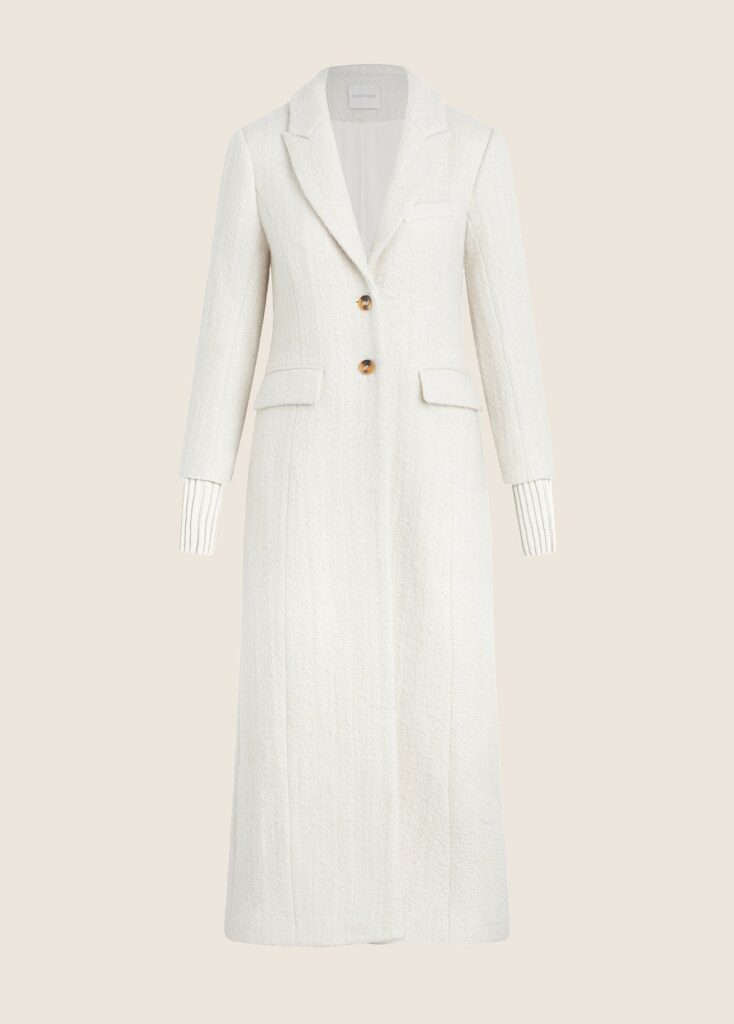 Alexandra outfits in 1923 inspired style: Favorite Daughter white boucle City Coat