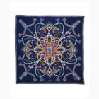 How to wear a scarf - Echo Heirloom navy illustrated silk square