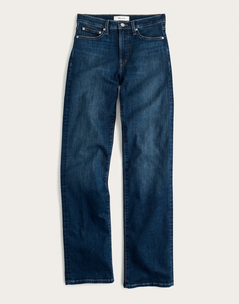 Straight-leg jeans: Madewell Straight Jean in Super Stretch Denim in Deep Ocean