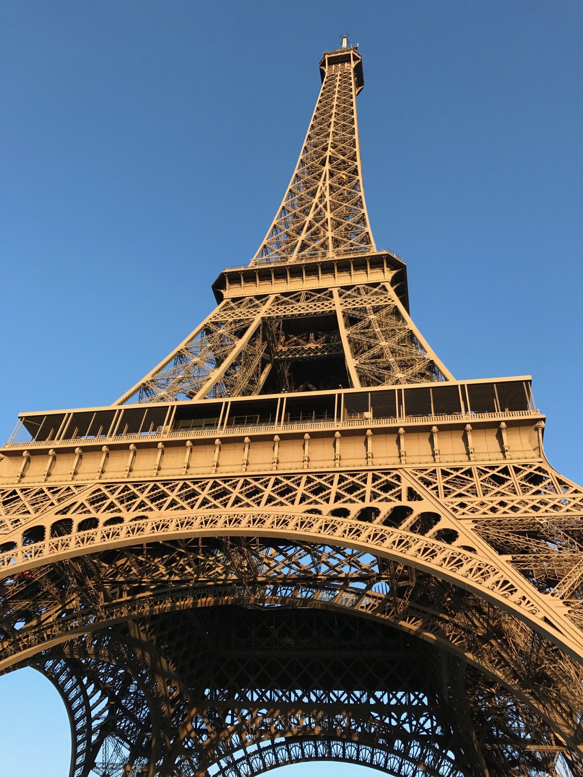Eiffel Tower upward view in Paris